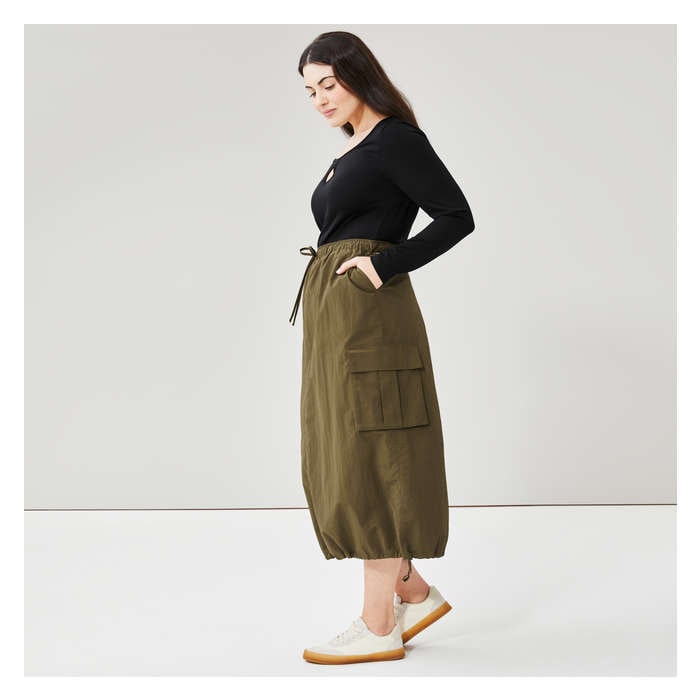 Women+ Cargo Midi Skirt